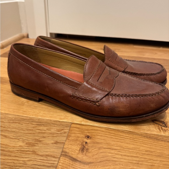 Men's Brown Leather Loafers - Picture 1 of 6